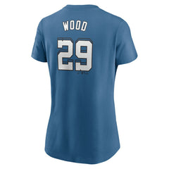James Wood Washington Nationals Women's 2025 City Connect Fuse Name & Number T-Shirt Blue
