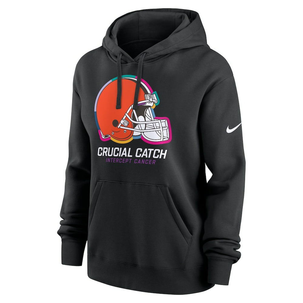 Cleveland Browns Women's 2024 NFL Crucial Catch Club Pullover Hoodie - Black sale