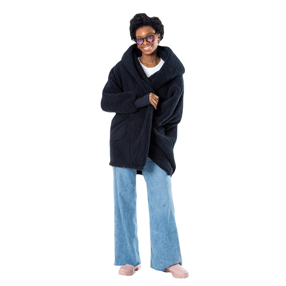The Best Lounger in the World By Jill Martin Miami Heat Unisex Black Oversized Open-Front Hoodie Sweater shop