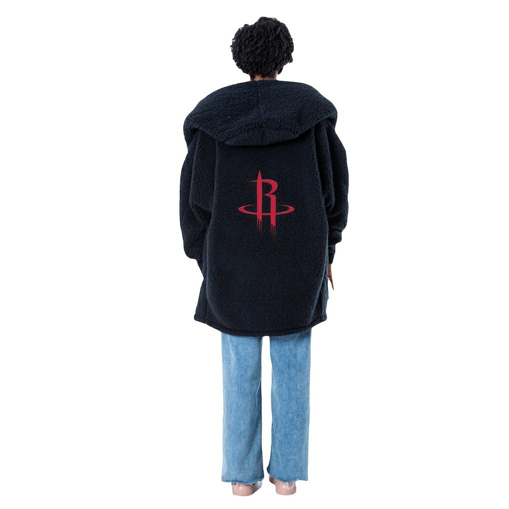 The Best Lounger in the World By Jill Martin Houston Rockets Unisex Black Oversized Open-Front Hoodie Sweater online