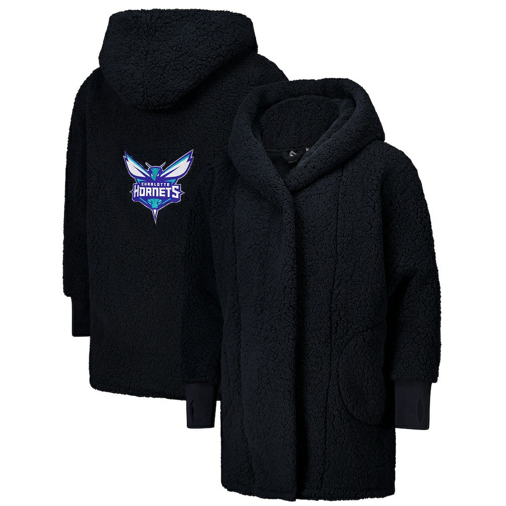 The Best Lounger in the World By Jill Martin Charlotte Hornets Unisex Black Oversized Open-Front Hoodie Sweater cheap