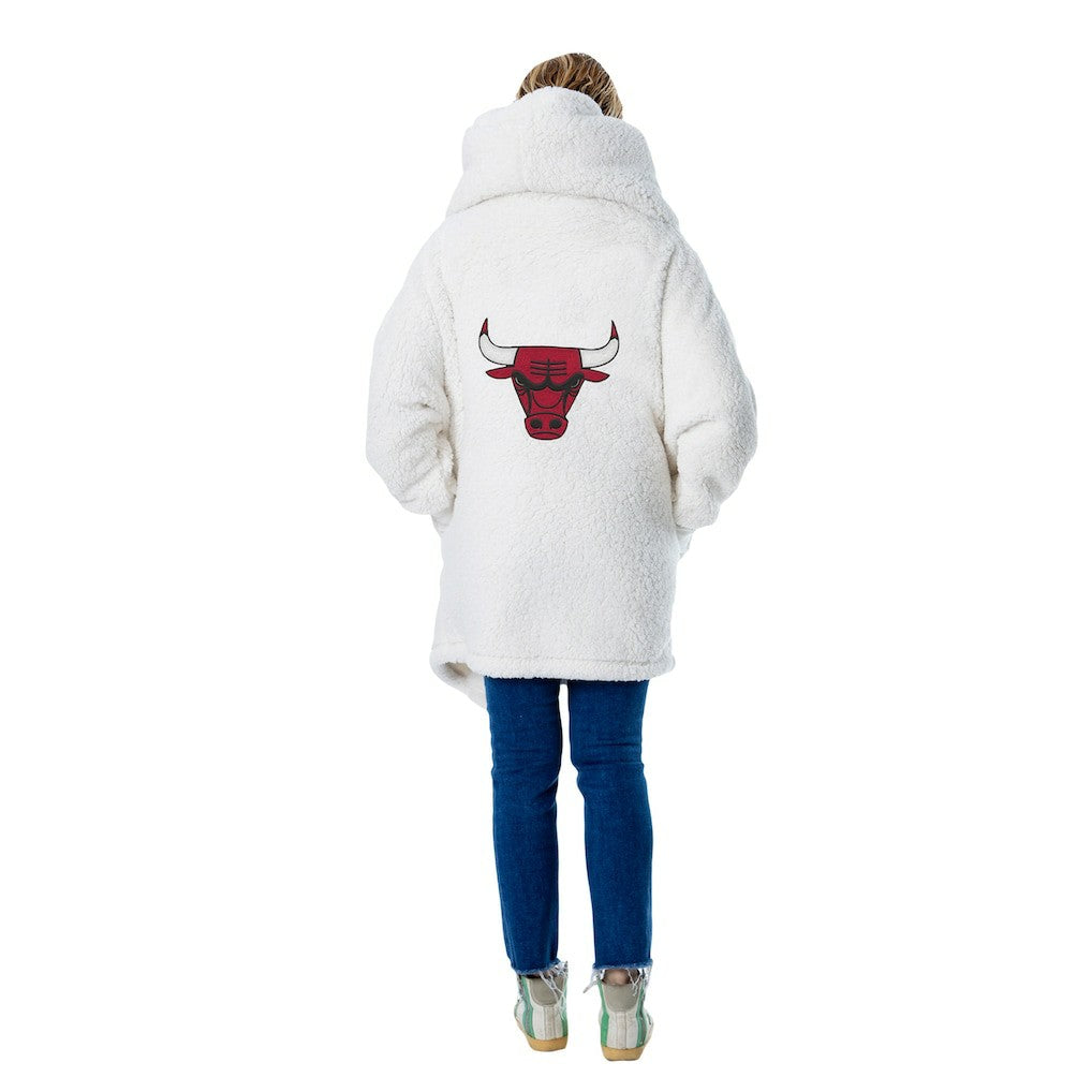 The Best Lounger in the World By Jill Martin Chicago Bulls Unisex Cream Oversized Open-Front Hoodie Sweater on sale