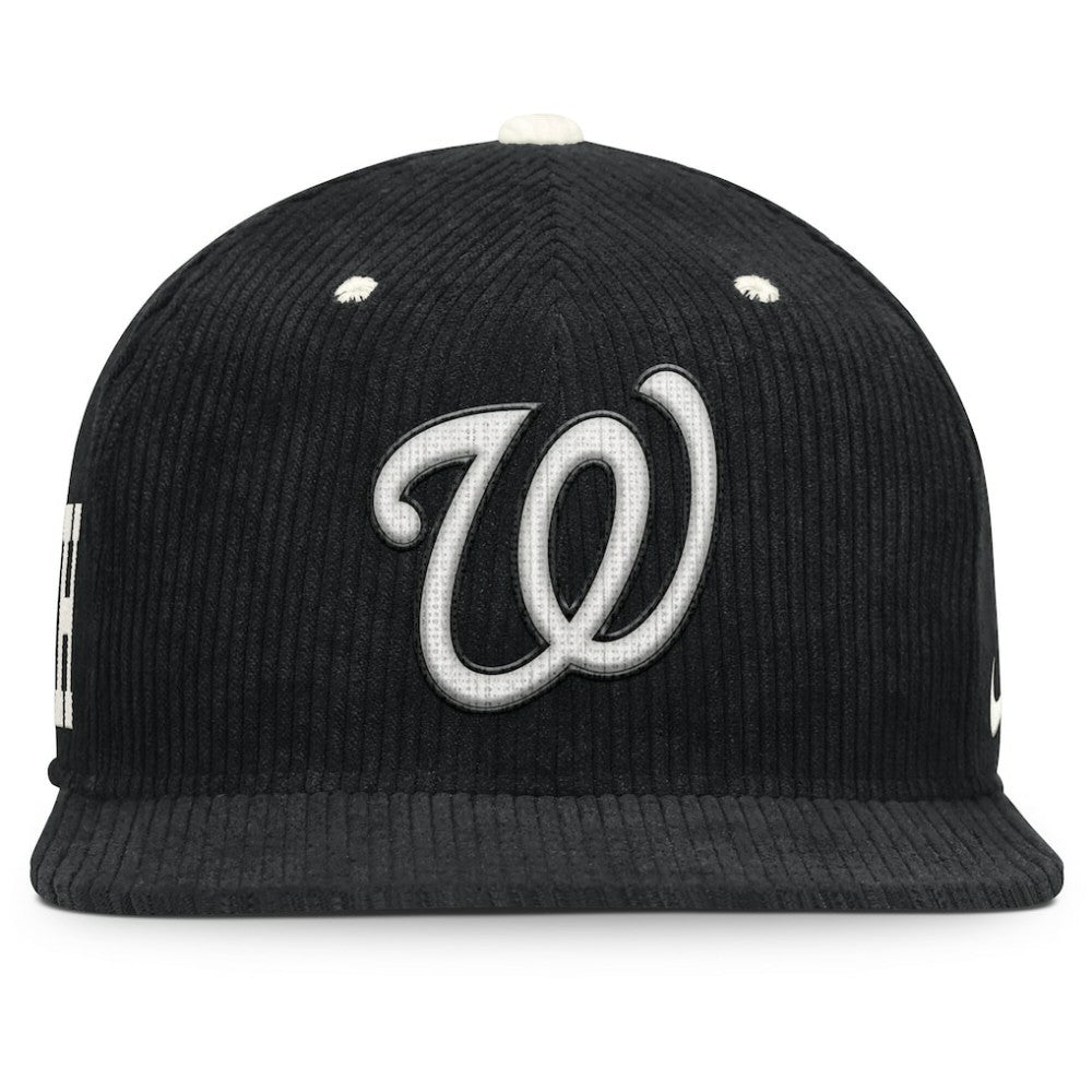 Washington Nationals Pro Corduroy Structured Snapback Hat Black