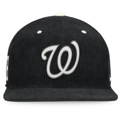 Washington Nationals Pro Corduroy Structured Snapback Hat Black