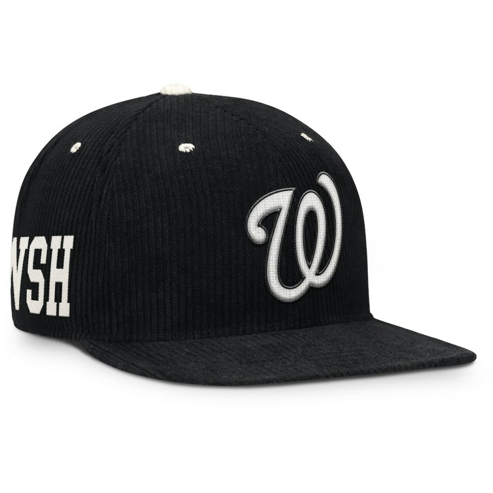 Washington Nationals Pro Corduroy Structured Snapback Hat Black