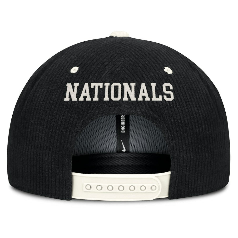 Washington Nationals Pro Corduroy Structured Snapback Hat Black