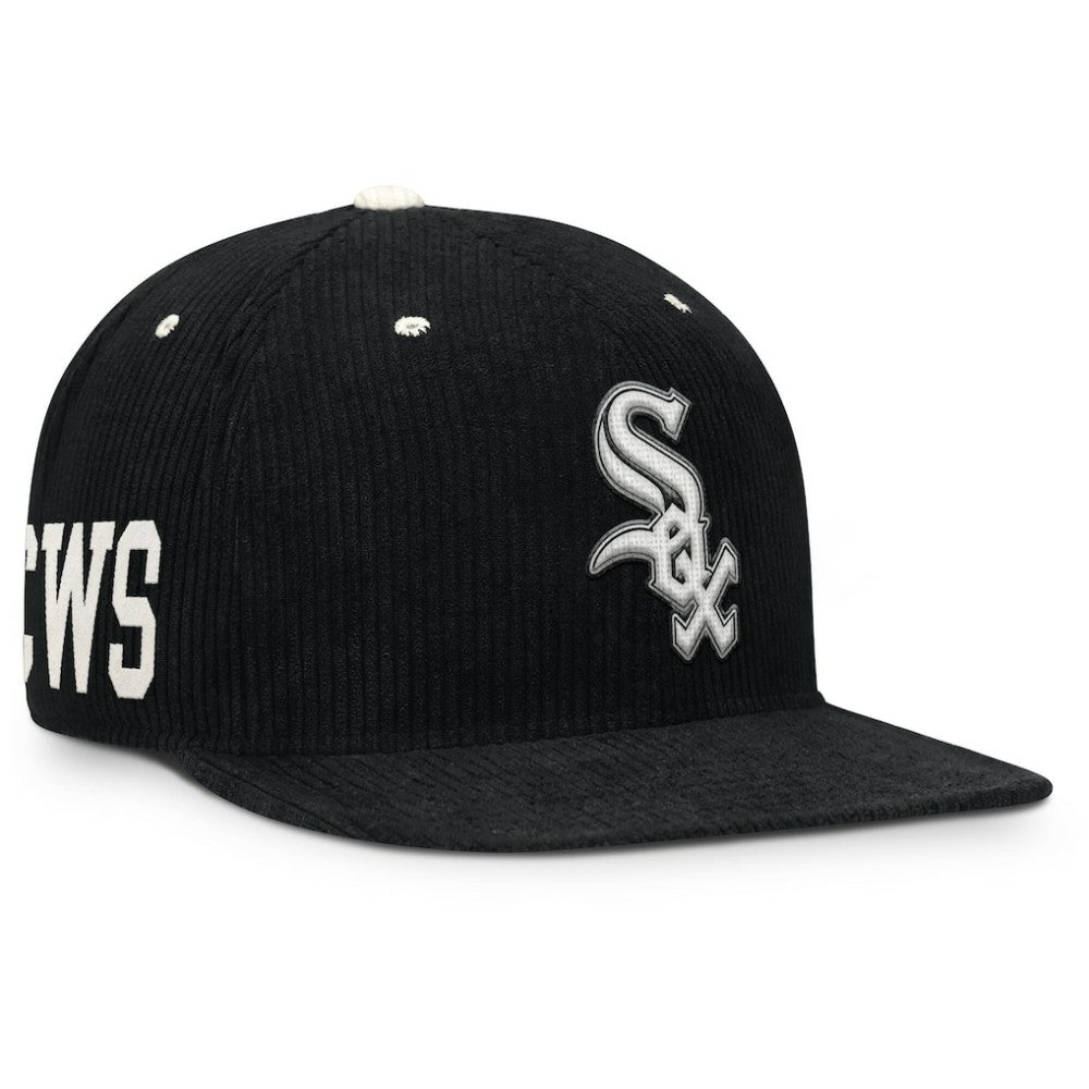 Chicago White Sox Pro Corduroy Structured Snapback Hat Black