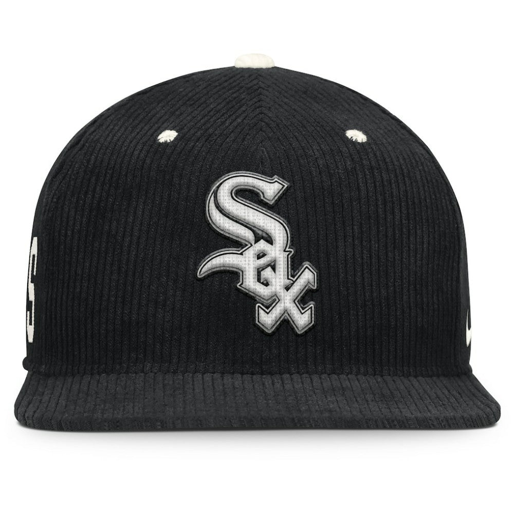 Chicago White Sox Pro Corduroy Structured Snapback Hat Black