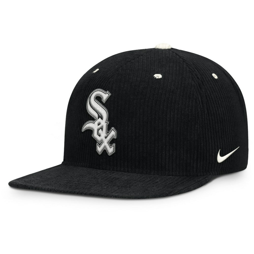 Chicago White Sox Pro Corduroy Structured Snapback Hat Black