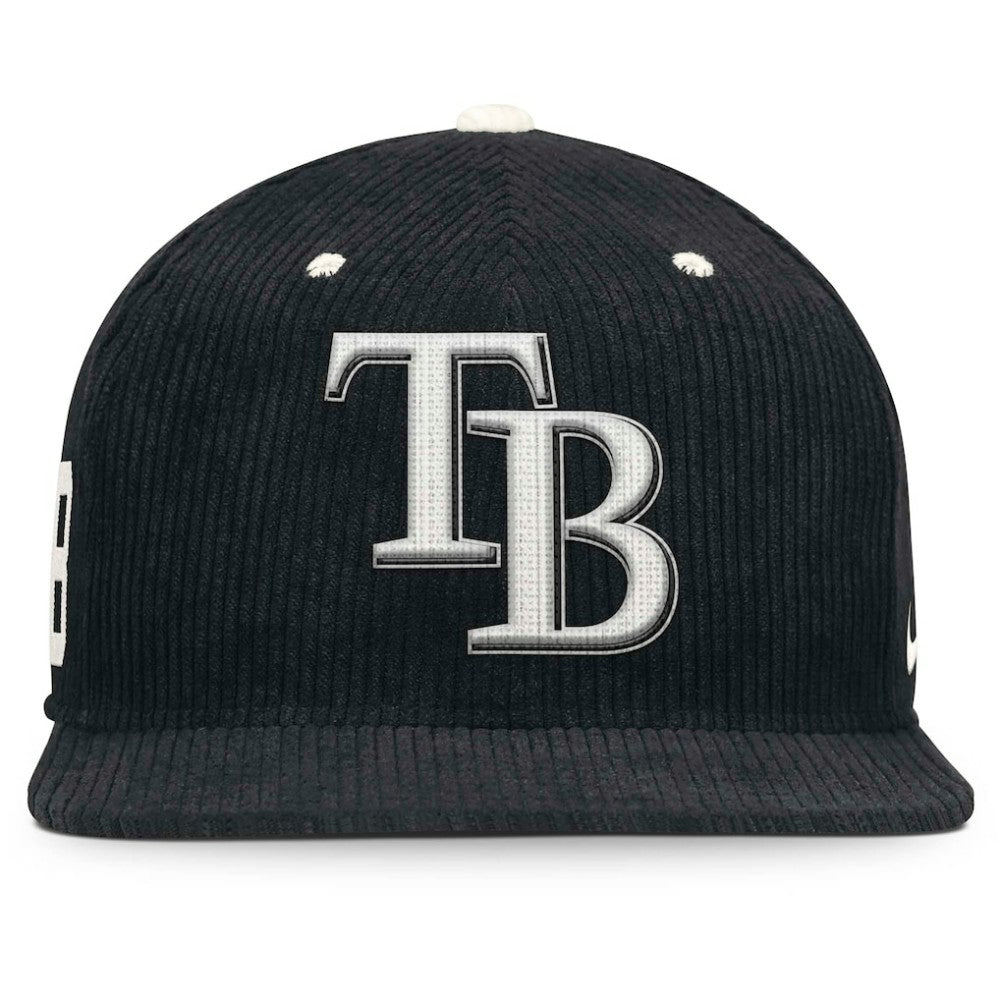 Tampa Bay Rays Pro Corduroy Structured Snapback Hat Black