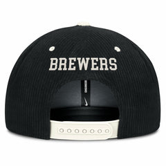 Milwaukee Brewers Pro Corduroy Structured Snapback Hat Black