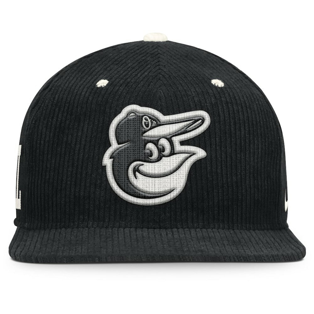 Baltimore Orioles Pro Corduroy Structured Snapback Hat Black