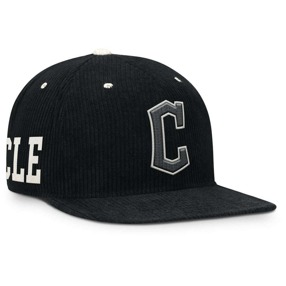 Cleveland Guardians Pro Corduroy Structured Snapback Hat Black