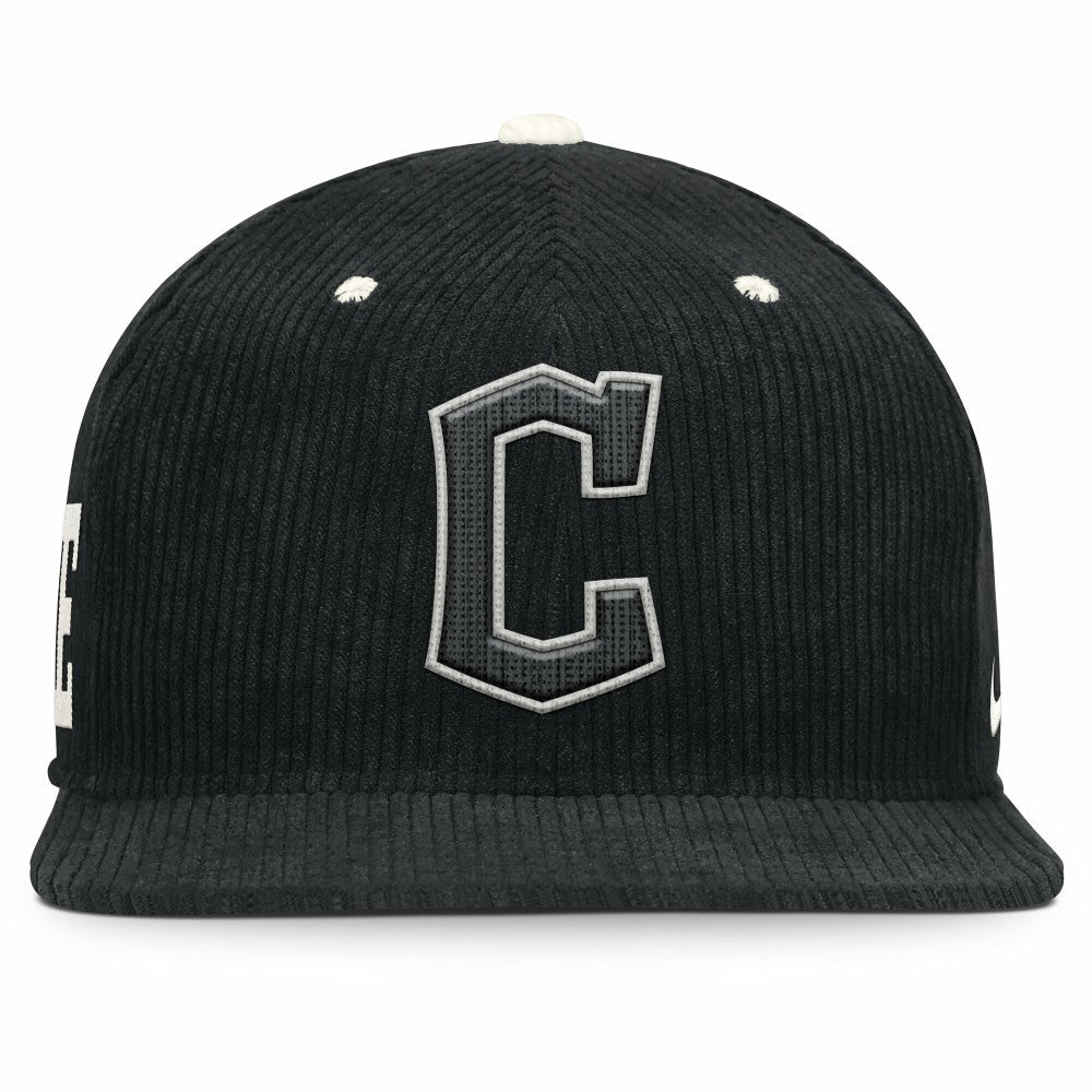 Cleveland Guardians Pro Corduroy Structured Snapback Hat Black