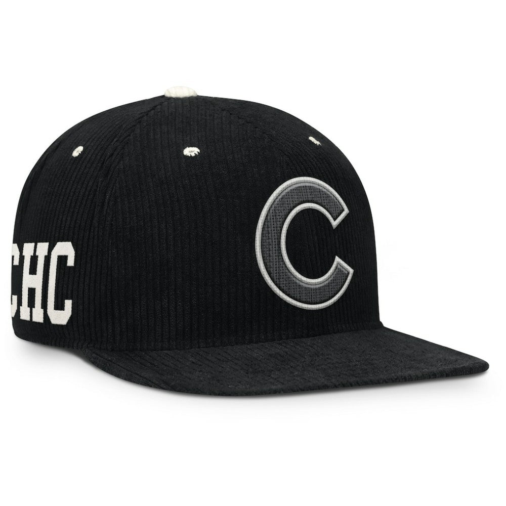 Chicago Cubs Pro Corduroy Structured Snapback Hat Black