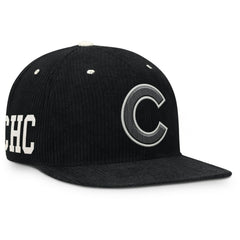Chicago Cubs Pro Corduroy Structured Snapback Hat Black