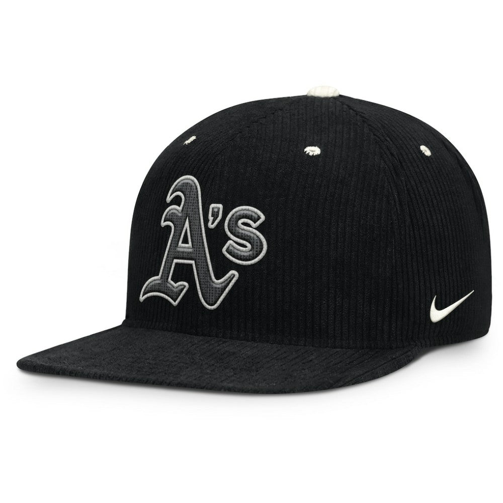 Athletics Pro Corduroy Structured Snapback Hat Black