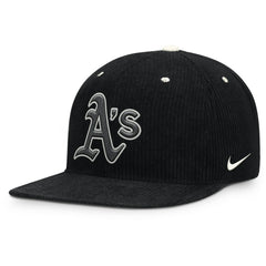 Athletics Pro Corduroy Structured Snapback Hat Black