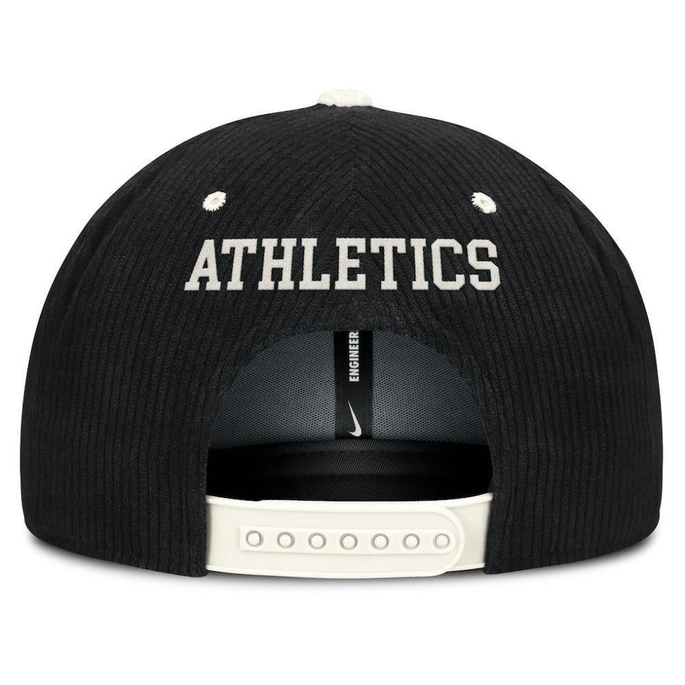 Athletics Pro Corduroy Structured Snapback Hat Black
