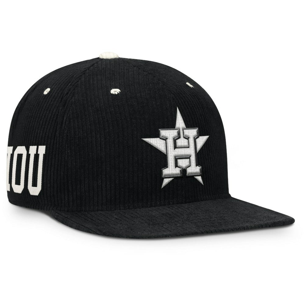 Houston Astros Pro Corduroy Structured Snapback Hat Black