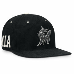Miami Marlins Pro Corduroy Structured Snapback Hat Black