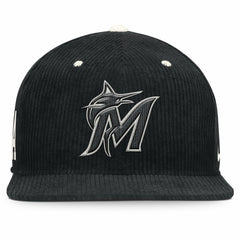 Miami Marlins Pro Corduroy Structured Snapback Hat Black