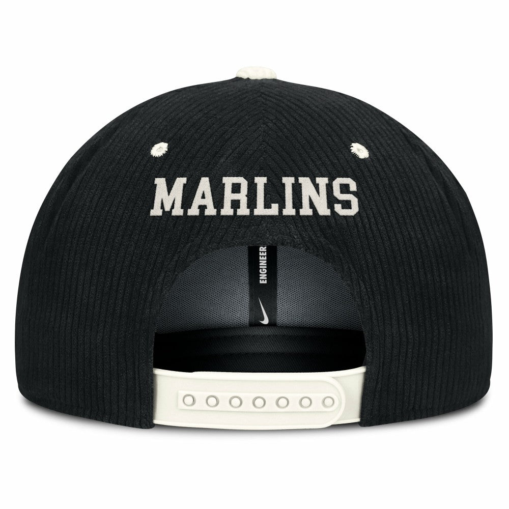 Miami Marlins Pro Corduroy Structured Snapback Hat Black