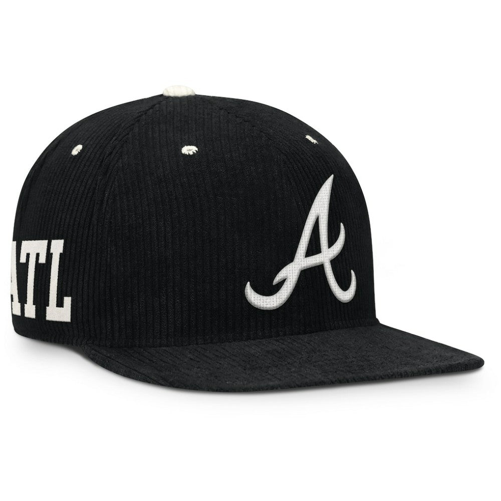 Atlanta Braves Pro Corduroy Structured Snapback Hat Black