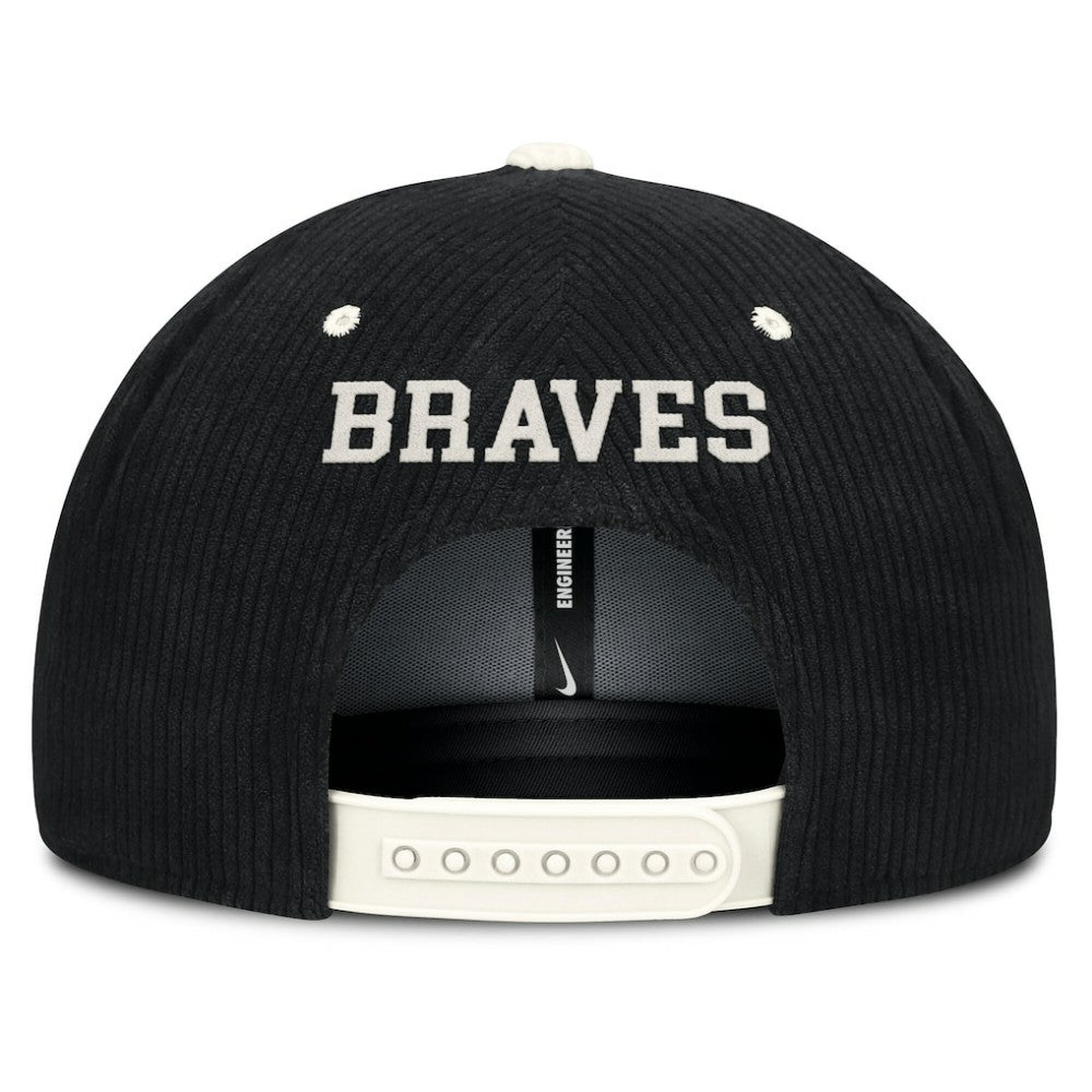 Atlanta Braves Pro Corduroy Structured Snapback Hat Black