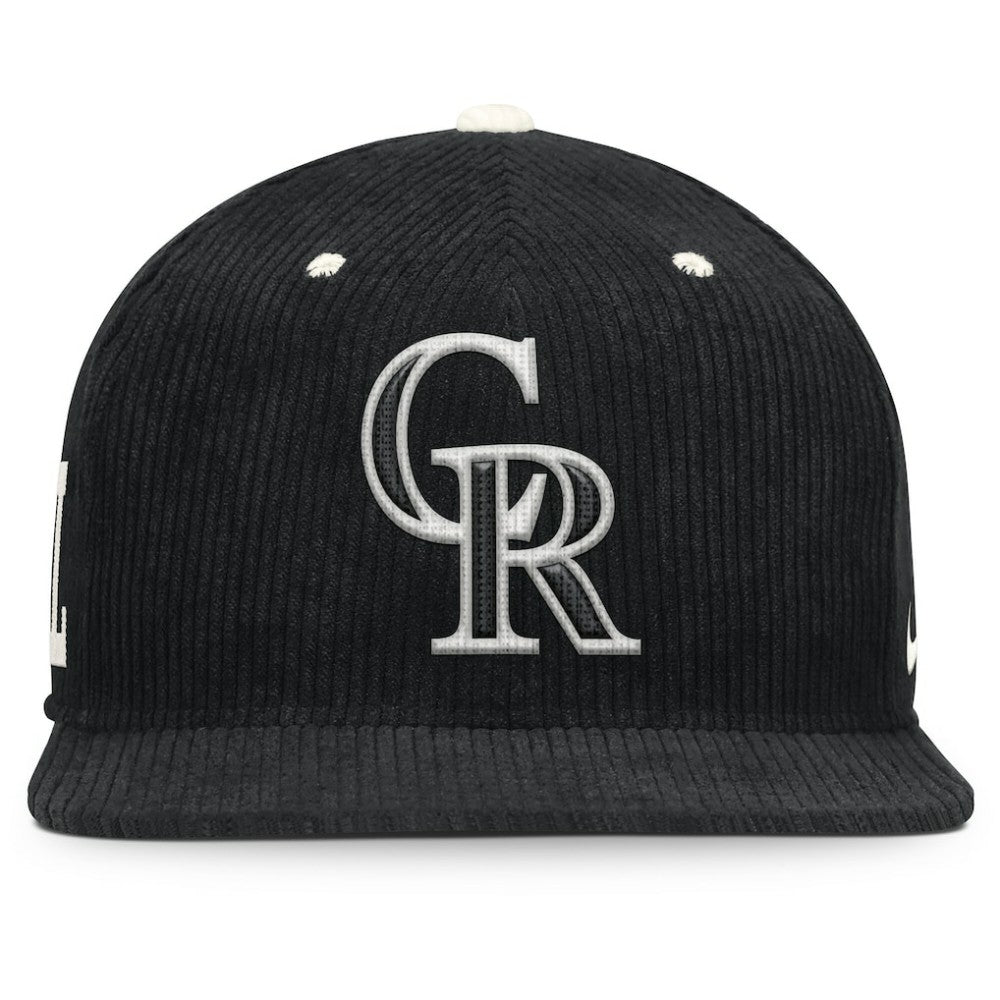 Colorado Rockies Pro Corduroy Structured Snapback Hat Black
