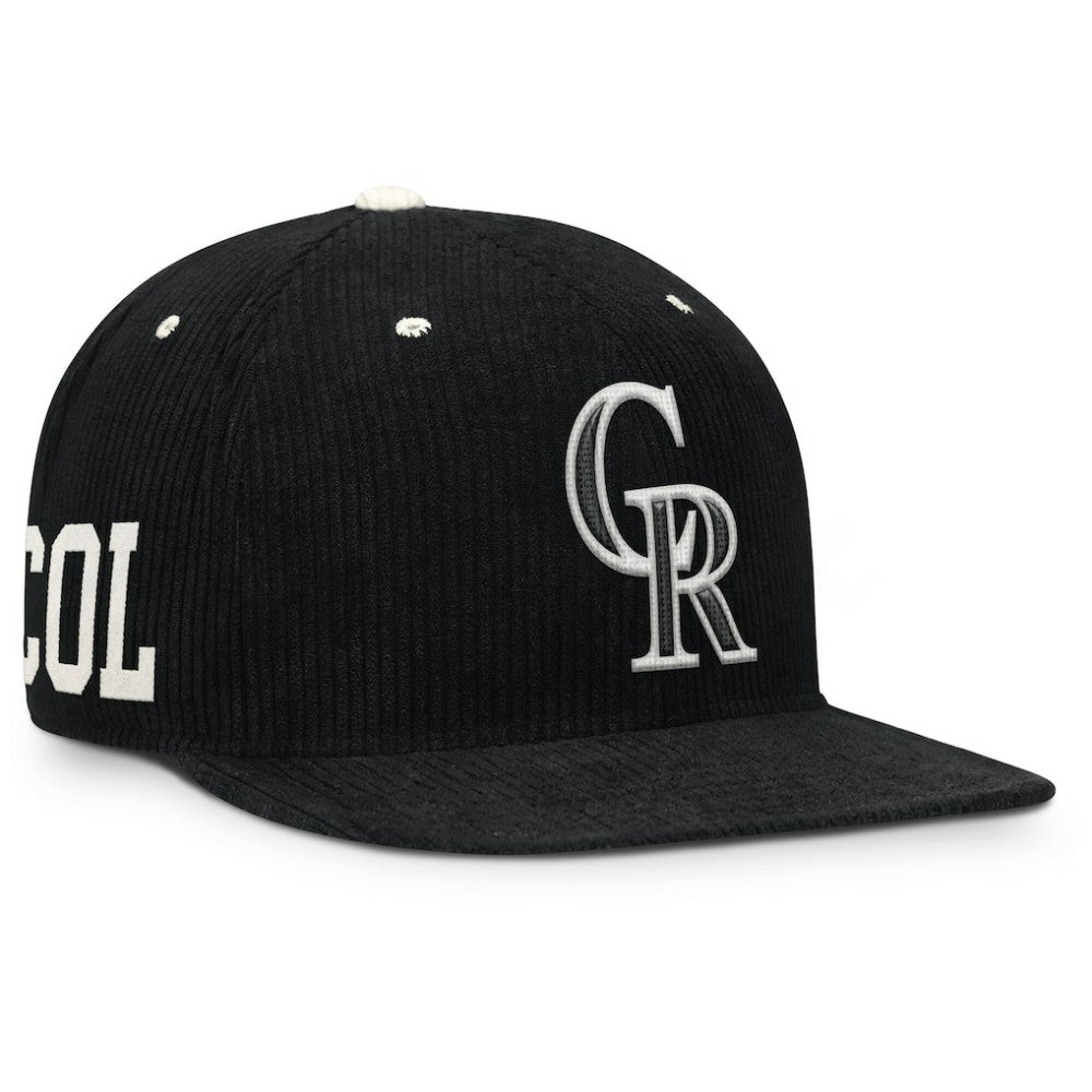 Colorado Rockies Pro Corduroy Structured Snapback Hat Black