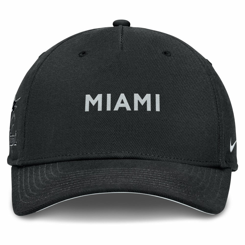 Miami Marlins Rise Performance Adjustable Hat Black