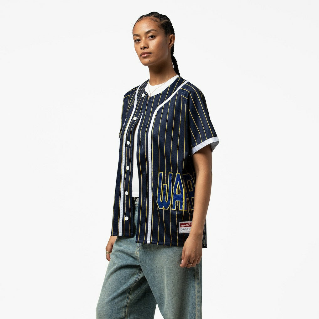 Golden State Warriors x DANNIJO Women's Fashion Baseball Jersey sale - Blue cheap