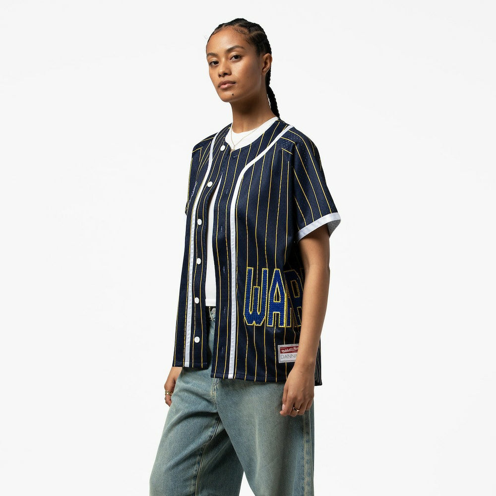 Golden State Warriors x DANNIJO Women's Fashion Baseball Jersey sale - Blue cheap