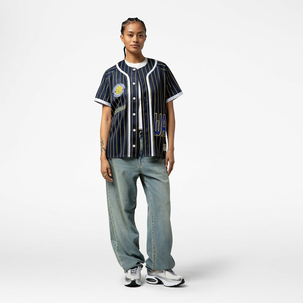 Golden State Warriors x DANNIJO Women's Fashion Baseball Jersey sale - Blue cheap