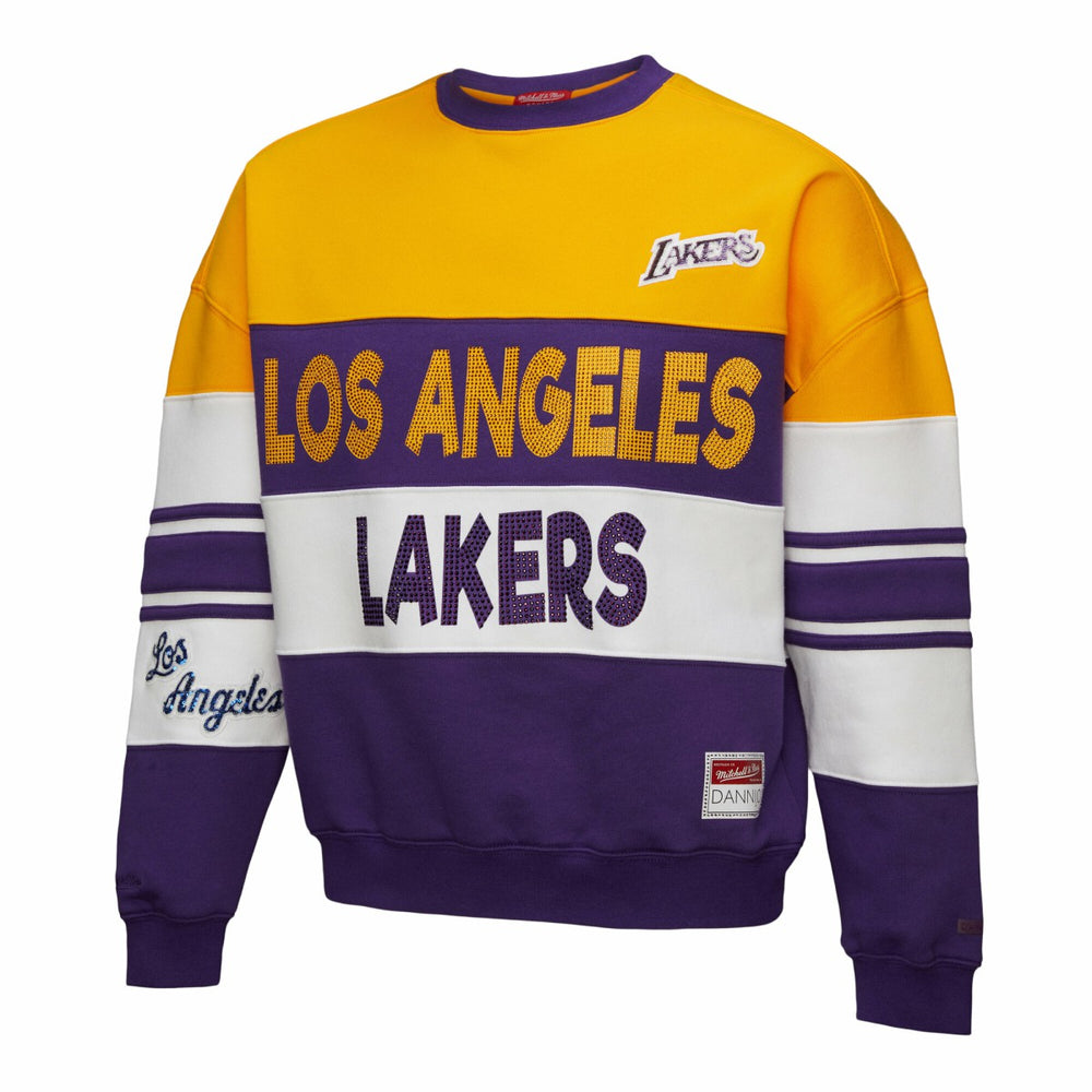 Los Angeles Lakers x DANNIJO Women's Blocked Pullover Sweatshirt - Gold/Purple discount