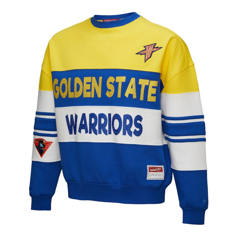 Golden State Warriors x DANNIJO Women's Blocked Pullover Sweatshirt sale - Gold/Royal outlet