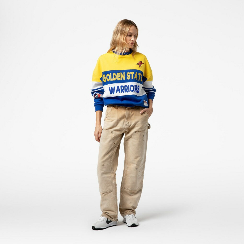 Golden State Warriors x DANNIJO Women's Blocked Pullover Sweatshirt sale - Gold/Royal outlet