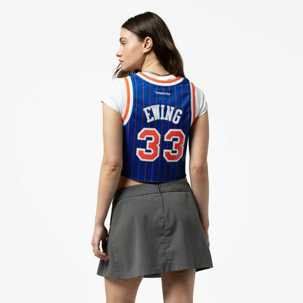 Patrick Ewing New York Knicks x DANNIJO Women's Fashion Cropped Basketball Jersey - Royal sale