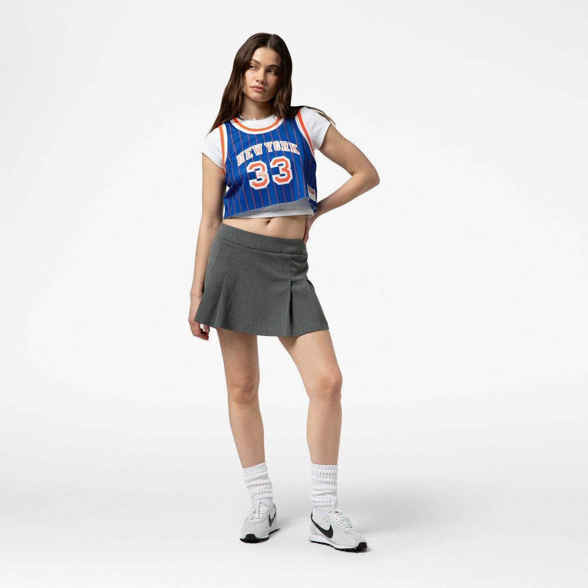 Patrick Ewing New York Knicks x DANNIJO Women's Fashion Cropped Basketball Jersey - Royal sale