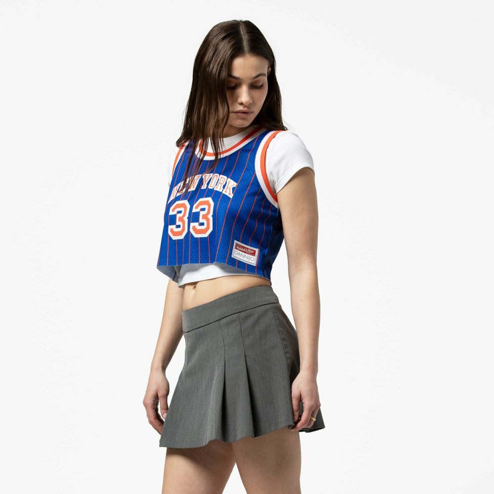 Patrick Ewing New York Knicks x DANNIJO Women's Fashion Cropped Basketball Jersey - Royal sale