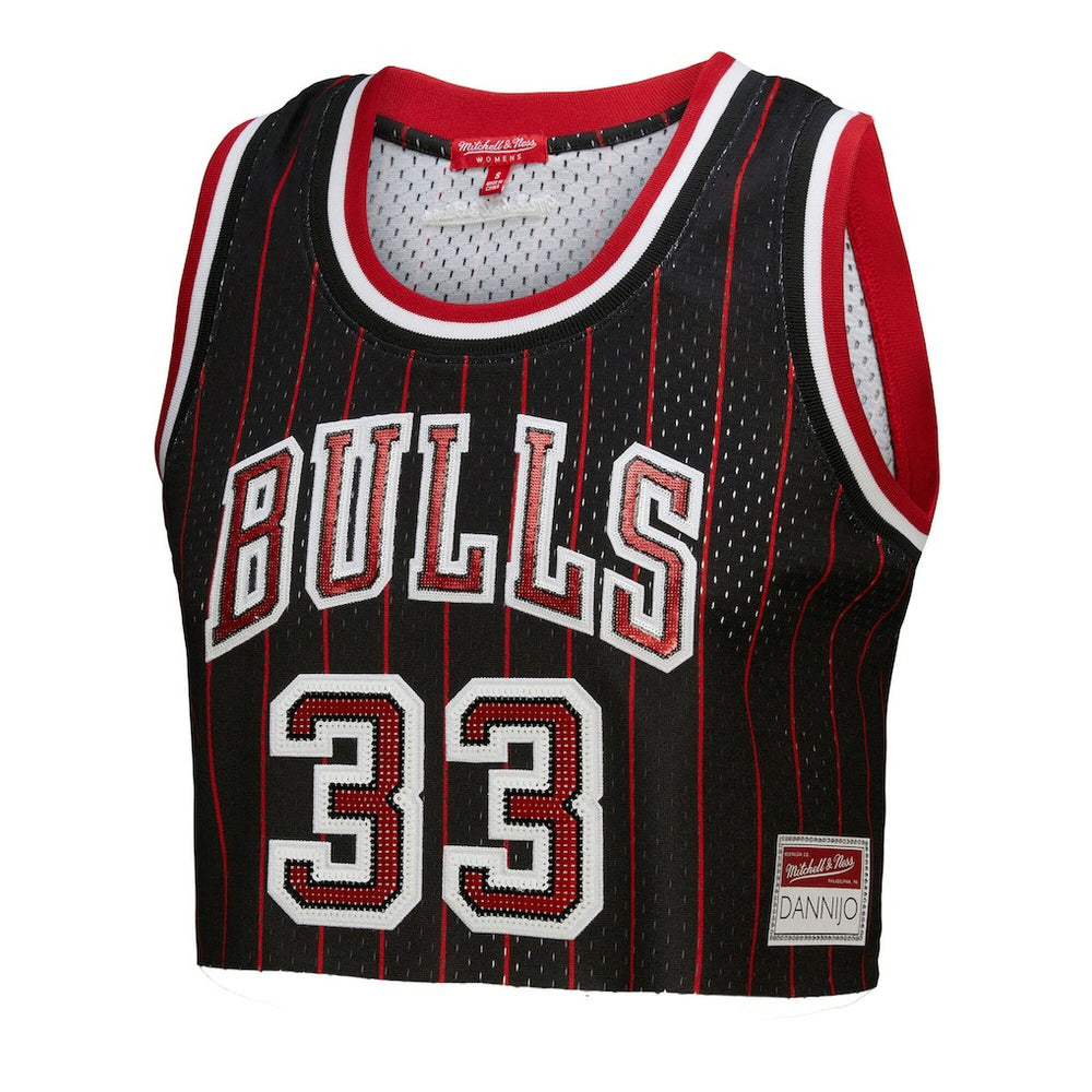 Scottie Pippen Chicago Bulls x DANNIJO Women's Fashion Cropped Basketball Jersey sale - Black shop