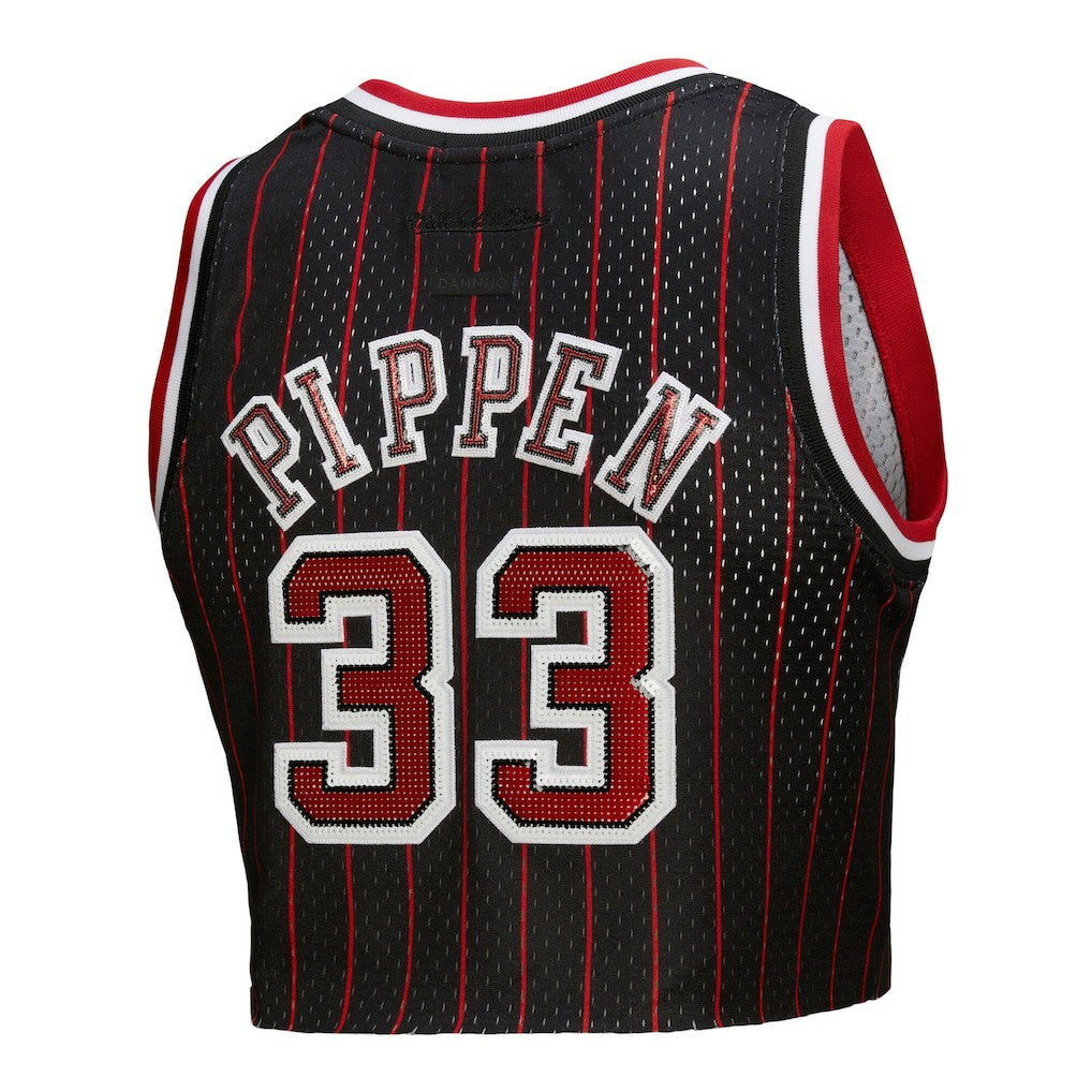 Scottie Pippen Chicago Bulls x DANNIJO Women's Fashion Cropped Basketball Jersey sale - Black shop