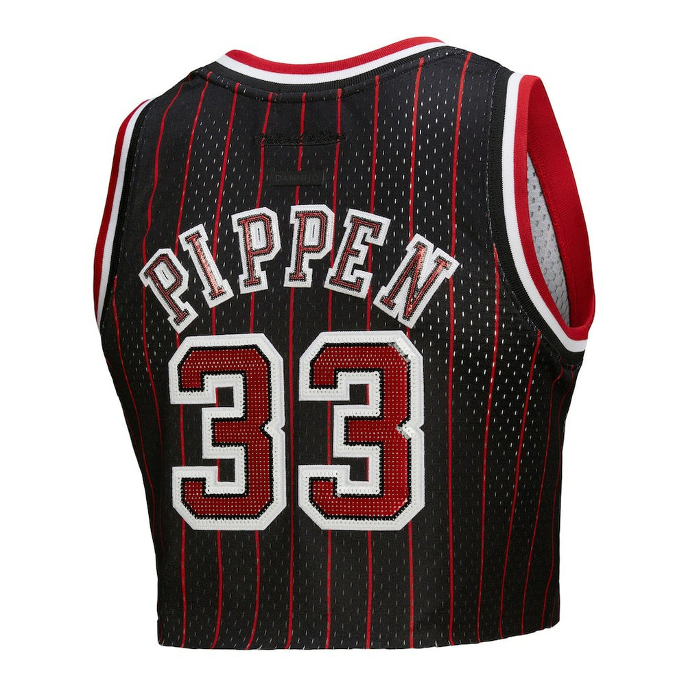 Scottie Pippen Chicago Bulls x DANNIJO Women's Fashion Cropped Basketball Jersey sale - Black shop