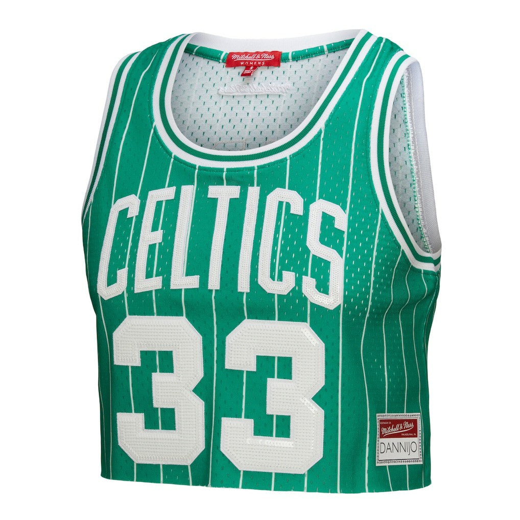 Larry Bird Boston Celtics x DANNIJO Women's Fashion Cropped Basketball Jersey - Kelly Green outlet
