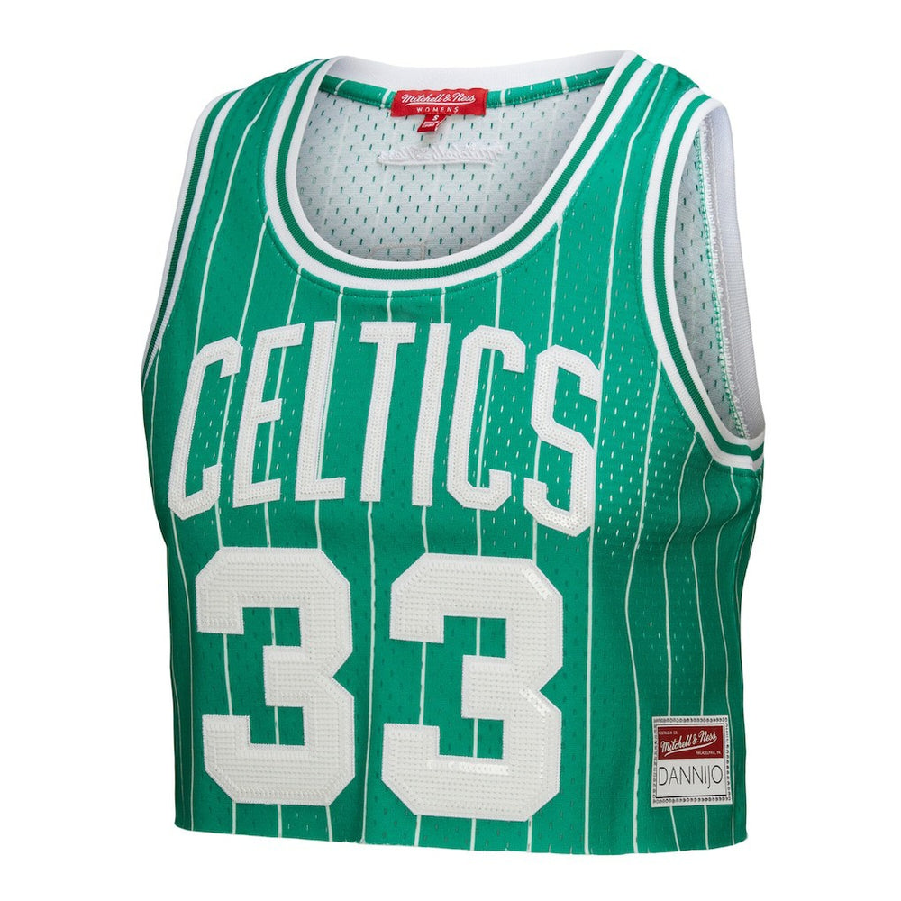 Larry Bird Boston Celtics x DANNIJO Women's Fashion Cropped Basketball Jersey - Kelly Green outlet