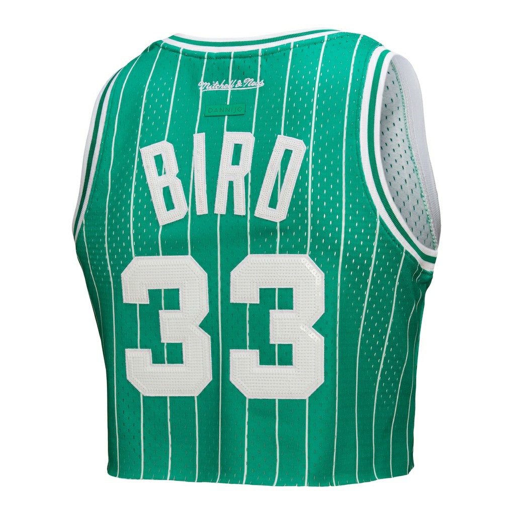 Larry Bird Boston Celtics x DANNIJO Women's Fashion Cropped Basketball Jersey - Kelly Green outlet