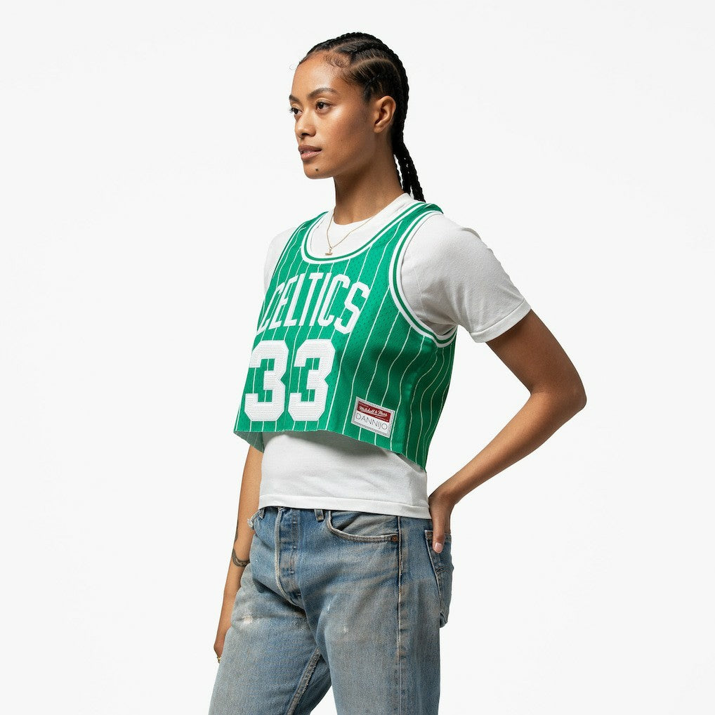 Larry Bird Boston Celtics x DANNIJO Women's Fashion Cropped Basketball Jersey - Kelly Green outlet