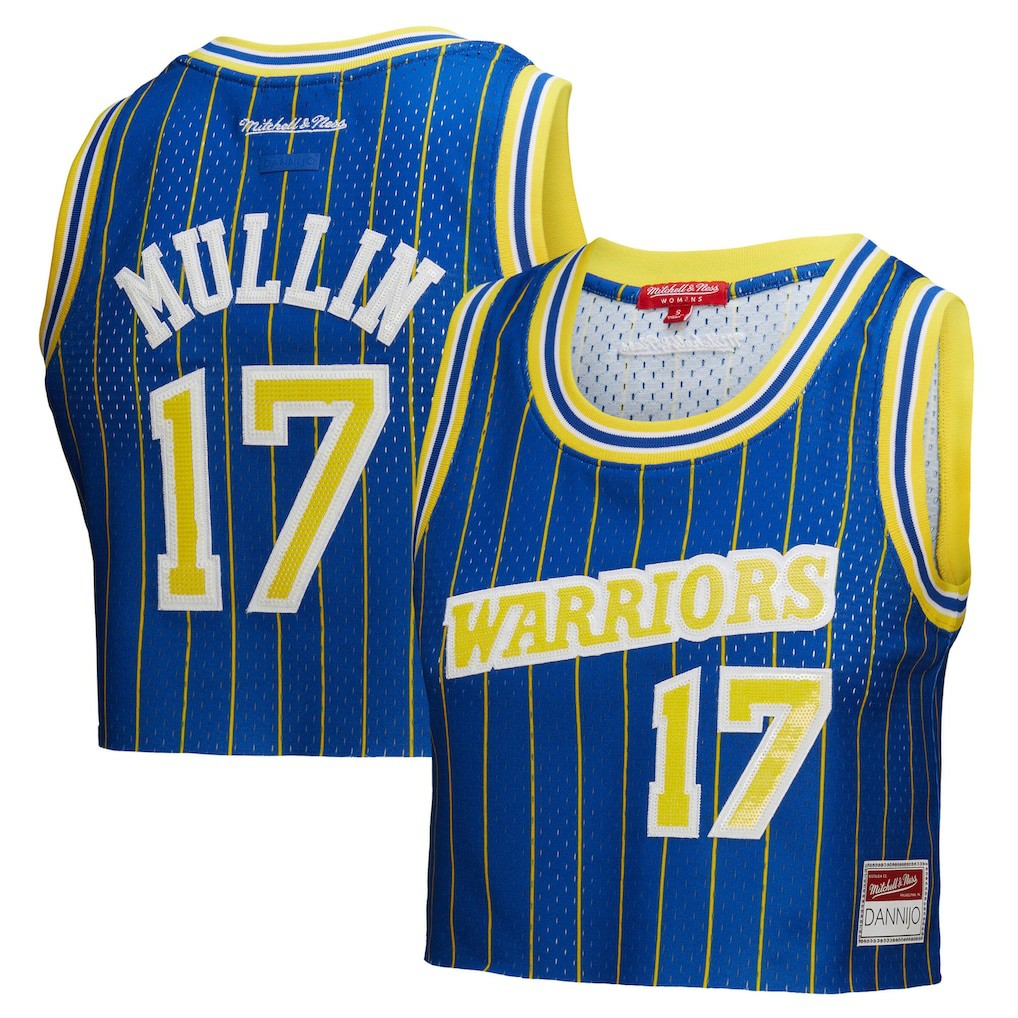 Chris Mullin Golden State Warriors x DANNIJO Women's Fashion Cropped Basketball Jersey sale - Royal for sale