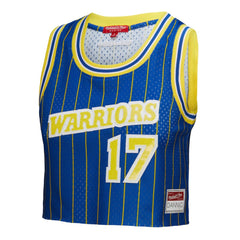 Chris Mullin Golden State Warriors x DANNIJO Women's Fashion Cropped Basketball Jersey sale - Royal for sale